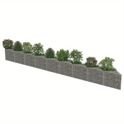 Gabion muur – Steenkorf – Tuinwand – Metaalwand – Stalen Omheining – Gegalvaniseerd Staal – Afmeting 630x30x50 cm – Duurzaam en Weerbestendig
