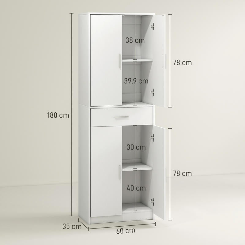 3-Laagse Keukenkast – Keukenkast Open – Buffetkast – Opbergkast Keuken – Keukenkast Zonder Deuren – Verstelbare Planken – Robuuste MDF & Spaanplaat