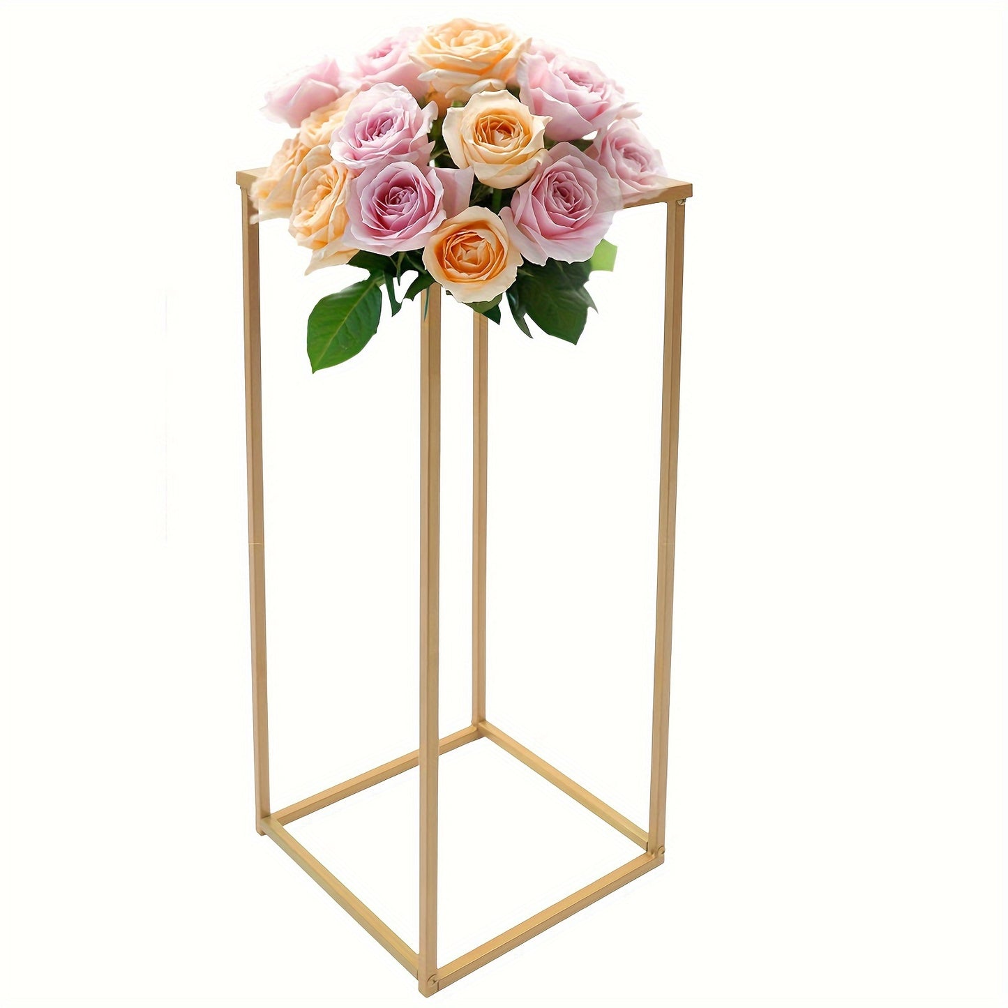 Metalen Bloemstandaard – Bloemenhouder – Bloemvoet – Bloempotstandaard – Bloemdecoratie – Set Van 10 Gouden Standaards – 80 cm Hoog – Gietijzer Stevig En Duurzaam