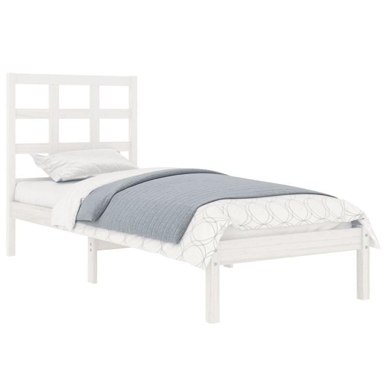 solid wood bed White 90x190cm Practical Removable