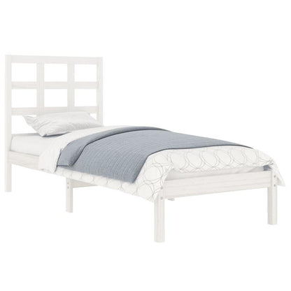 solid wood bed White 90x190cm Practical Removable