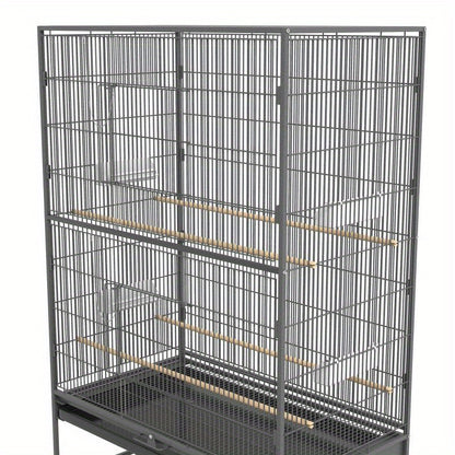 Kleindierkooi – Vogelkooi – Knaagdierkooi – Hamsterkooi – Dierenkooi – Ruim Design 94x57x153 cm – Met Deur en Wielen