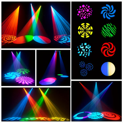 Movingheadlicht – Discolamp – Podiumverlichting – DJ Licht – Showverlichting – 2-Pack – 120W LED RGBW – 8 Gobo Patronen – DMX512 Besturing