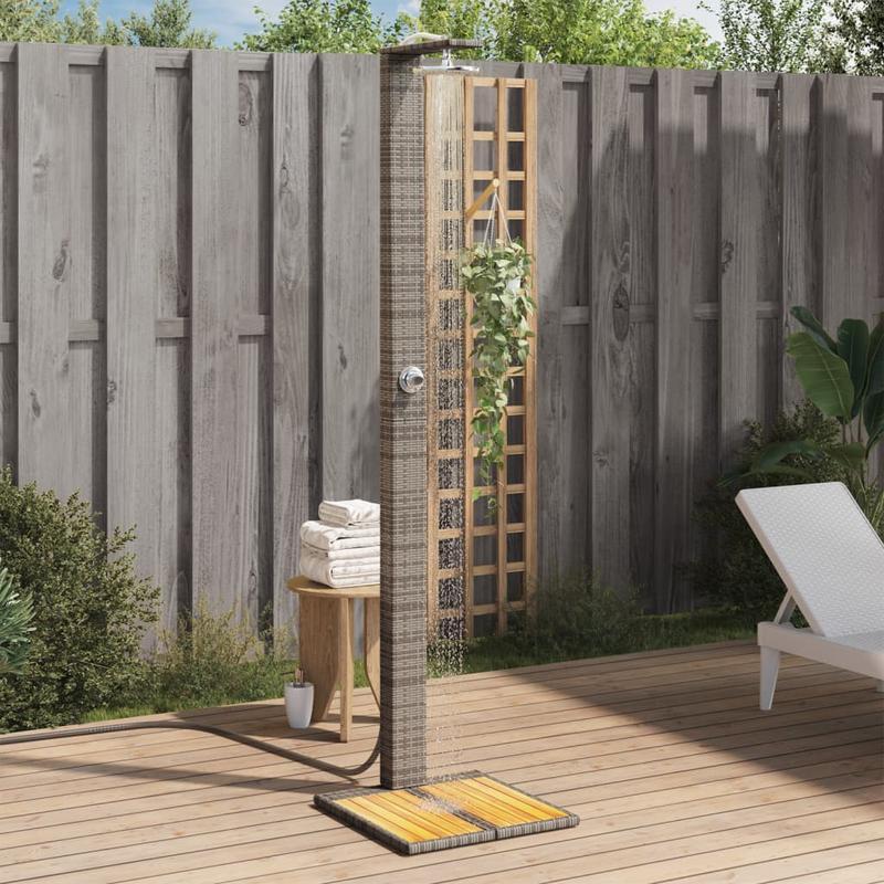 Buitendouche – Tuindouche – Vloerdouche – Zwembaddouche – Campingdouche – Duurzaam Metalen Frame – 3 Verstelbare Sproeikoppen – Ergonomische Hendel – 50x55x224 cm – Zonder Elektriciteit