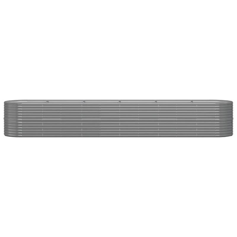 Bloemenrek – Plantenrek – Tuinrek – Plantentafel – Tuinbak – Grijs – Gepoedercoat Staal – Groot Formaat 440x80x68 cm