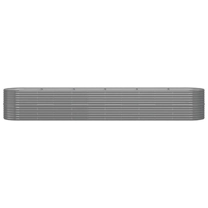 Bloemenrek – Plantenrek – Tuinrek – Plantentafel – Tuinbak – Grijs – Gepoedercoat Staal – Groot Formaat 440x80x68 cm