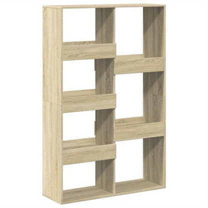 [Home Organization] Sonoma Oak Finish 5-Tier Bookshelf - Sturdy, Durable, and Moisture-Proof Wooden Storage with Smooth Surface for Living Rooms, Offices, Bedrooms, and Study Areas, Standing Shelf