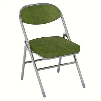 Luxe Opvouwbare Flanellen Stoel – Groen, Met Memory Foam Kussen en Verstevigde Rugleuning – Ruimtebesparend, Draagbaar en Lichtgewicht, A-Frame Constructie met Handmatige Verstelbare Rugleuning