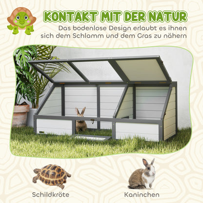 Schildpaddenhuis – Schildpaddenverblijf – Reptielenhuis – Buitenverblijf – Houten Box – Bodemloos Ontwerp – Massief Grenenhout en Gegalvaniseerd Staal
