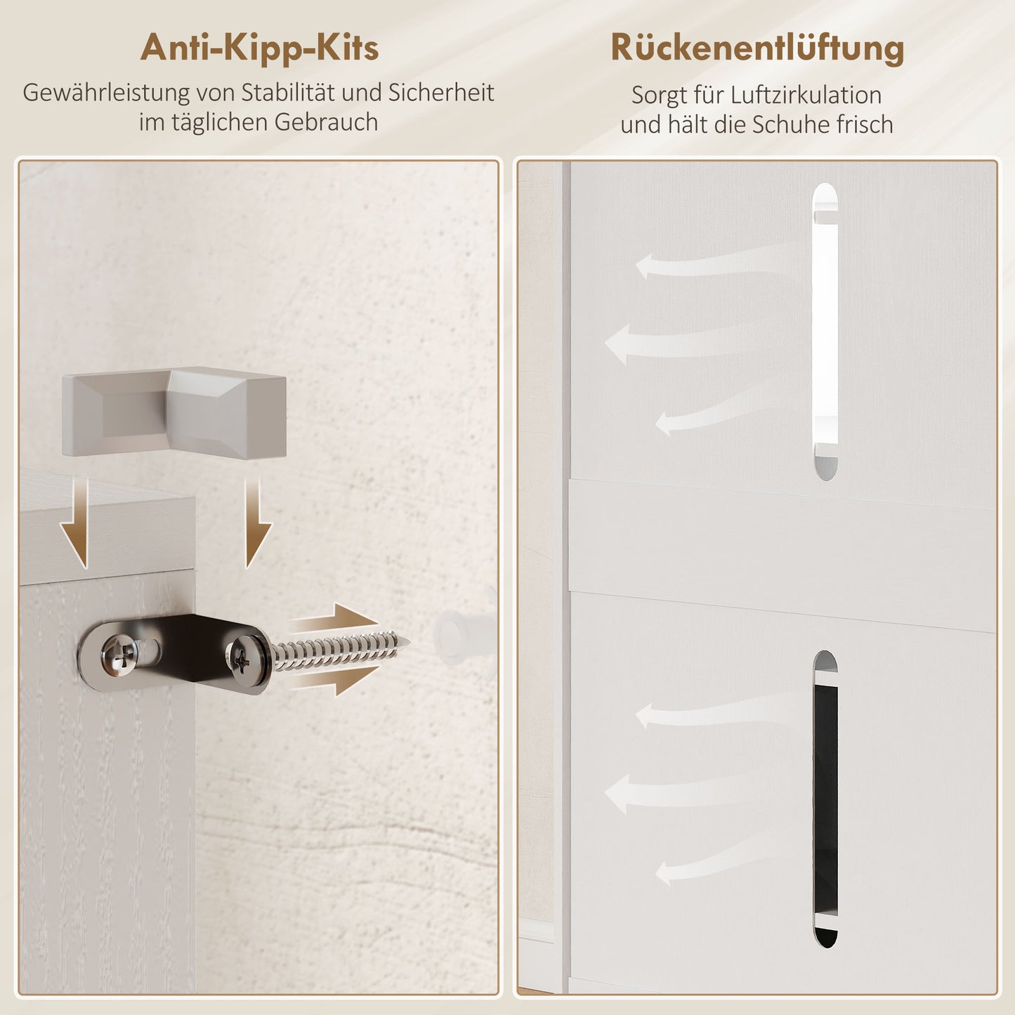 Schoenenrek – Schoenenkast – Schoenopberger – Schoenstelling – Schoenenplank – Wit Houten 5-Lagen – Verstelbare Planken – Geschikt Voor 20 Paar Schoenen