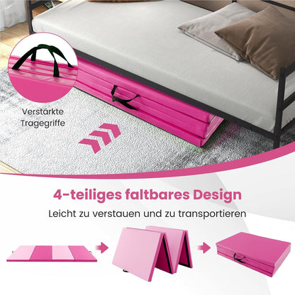 Gymnastiekmat – Vouwmat – Fitnessmat – Yogamat – Trainingsmat – 300x120x5 cm – PU Cover Met Draaghandvatten