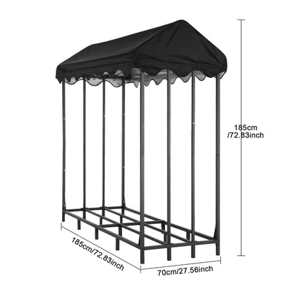 Brandhoutrek – Houtopslagrek – Houtberging – Buitenhoutrek – Buitenberging – XXL Formaat 185x185x70 cm – Roestvrij Gepoedercoat Staal