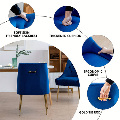 Eetkamerstoel – Stoel – Keukenstoel – Dinerstoel – Kuipstoel – Fluwelen Bekleding – Goud Metalen Frame