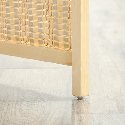 Kamerscherm – Roomdivider – Scheidingswand – Paravent – Kamerscheiding – Bamboe – 2 Planken – Opvouwbaar – Voetbeschermers – Natuurlijk Design