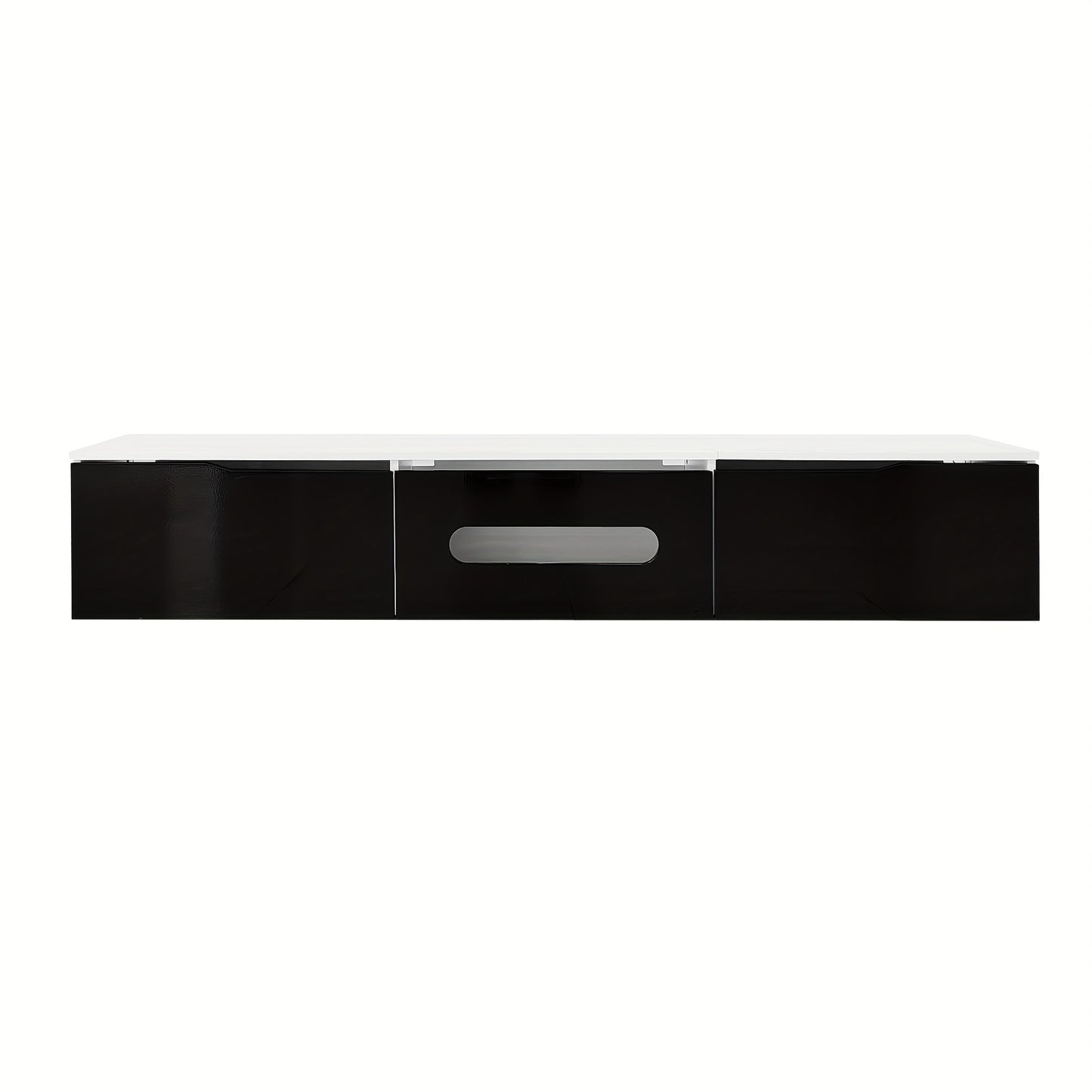 Tv Meubel – Tv Kast – Tv Meubel Set – Media Meubel – Tv Dressoir – Zwart-Wit – 180 cm Lang – Hoogglans Afwerking – Wandmontage Mogelijk