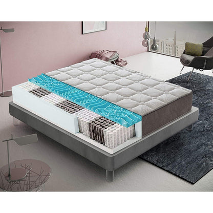Orthopedic Mattress with 800 Independent Pocket Springs, 25 cm Height, 4 cm Memory Foam, Highly Breathable, Excellent Support, 13 Zoned Design, 100% Made in Italy