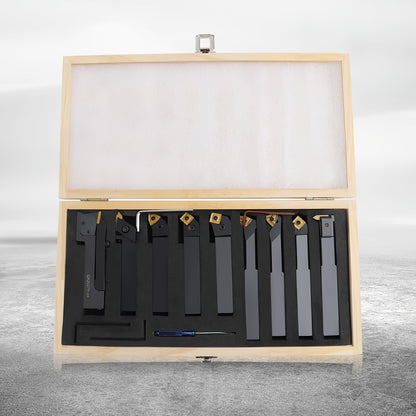 Draaigereedschap Set – Lathe Snijgereedschap – Metaal Bewerking Tool – Toolhouder – Zware Bewerkingsset – 9-delige Set – 20mm Schachtdiameter – Hoogwaardig Staal