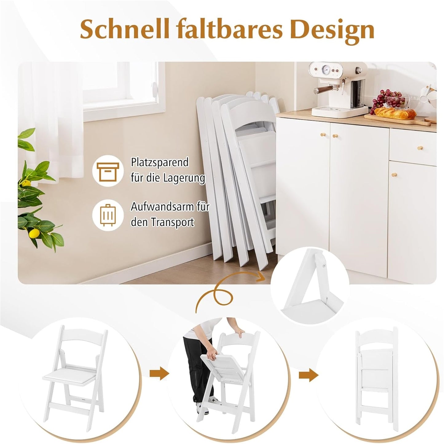 Tuinstoelen – Tuinstoel – Klapstoel – Ligstoel – Balkonstoel – Inklapbaar – Weerbestendig – Zithoogte 46 cm – Draagvermogen 500 kg