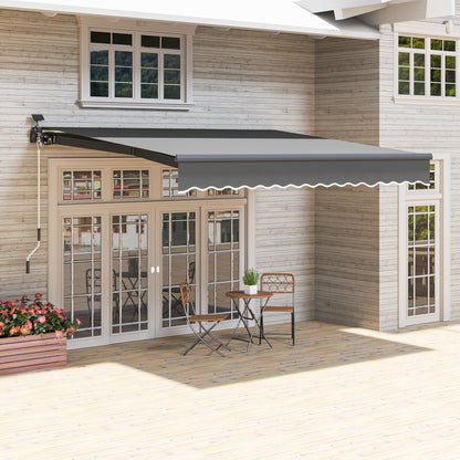 Zonnekap – Zonnescherm – Zonwering – Luifel – Knikarmzonnescherm – Grijs – UPF 50+ UV-Bescherming – Solar LED-Verlichting – 400 cm Breed