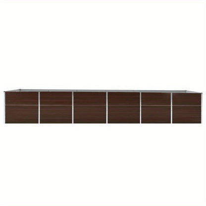 Verhoogde Plantenbak – Tuinbak – Bloembak – Moestuinbak – Kruidenbak – Gegalvaniseerd Staal – 480x80x77 cm – Lichtgewicht & Duurzaam – Marrone