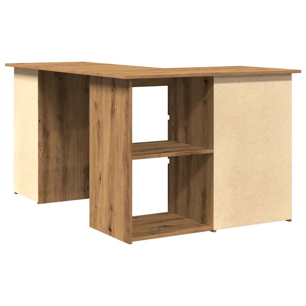 Hoekbureau – Hoekbureau Gaming – Bureautafel – Computertafel – L-vormig – Hout – Stevig en Vochtbestendig – Met 2 Deuren en 4 Lades – Artisan Oak