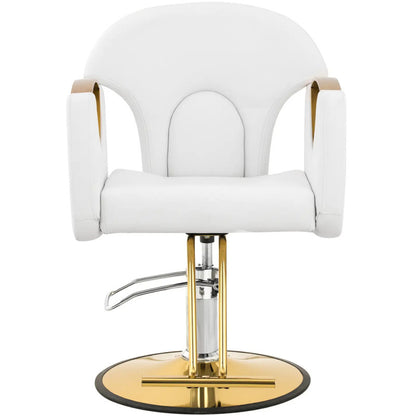 BARTON Barber Chair with Footrest - White - QUORE