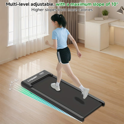 Portable Multi-function Treadmill with Incline Adjustment | Suitable for Walking and Jogging, Home and Office Use, Treadmill with LED Display, Treadmill Walking Mat, Treadmill with Handrails, Foldable Home Fitness Treadmill,