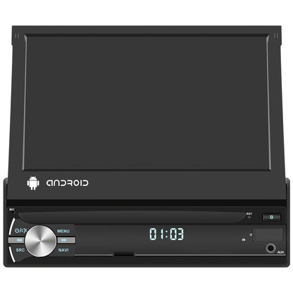 1 DIN Autoradio – Multimedia Radio – GPS Navigatiesysteem – Carplay Radio – Auto Stereo – 7-Inch Uitschuifbaar Touchscreen – Draadloos Android Auto – Met Achteruitrijcamera en DVR-camera