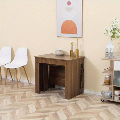 Inklapbare eettafel – Uitklapbare tafel – Klaptafel – Opklapbare eetkamertafel – Landelijke eettafel – Opbergruimte onder blad – Massief hardhout – 180x85x75 cm – Snelle montage
