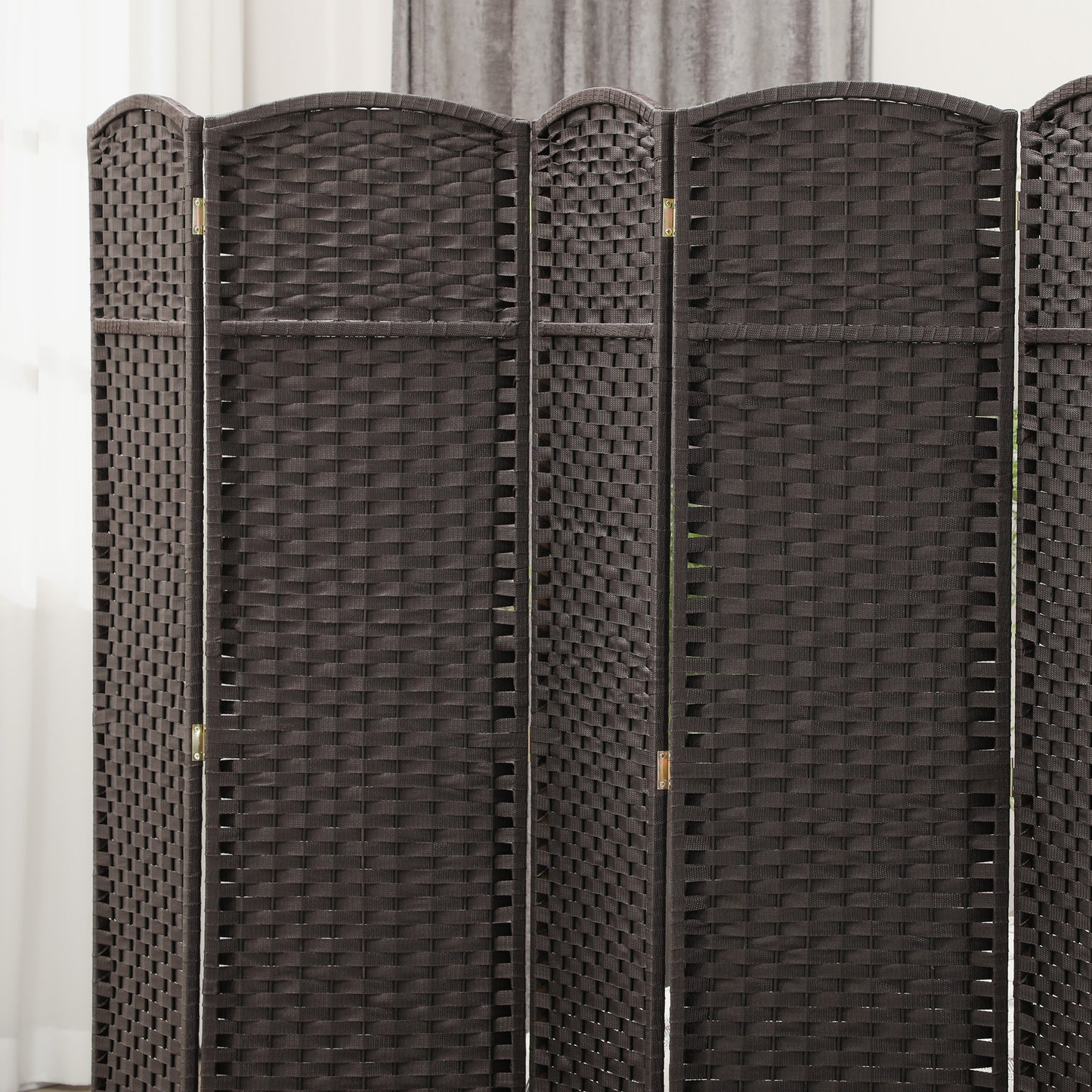 Kamerverdelersysteem – Kamerscherm – Roomdivider – Scheidingswand – Privacywand – 6-panelen – Opvouwbaar en Lichtgewicht – Bruin