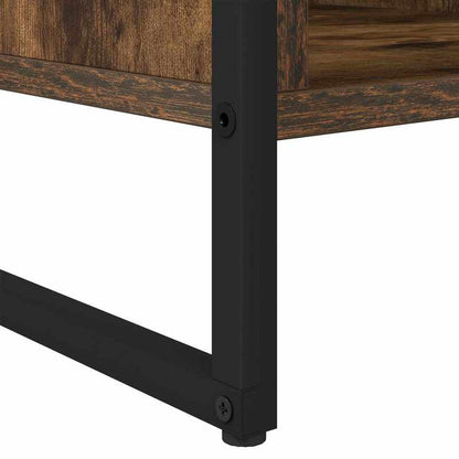 Couchtisch – Salontafel – Bijzettafel – Nachtkastje – Tafel – Multifunctioneel Design – 80 x 50 x 40 cm – Hardhout & Fiberboard – Compact voor Kleine Ruimtes – Modern Bruin