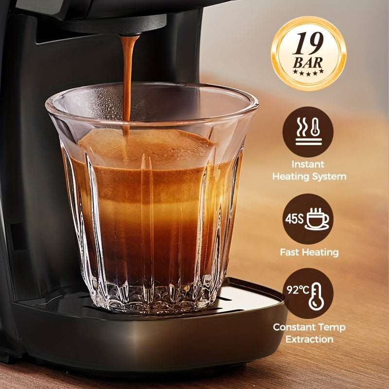 1pc Cafelffe Capsule Coffee Machine - Espresso Machine DG* Cappuccino Nes* Capsule Coffee Machine Coffee-Themed Gift Choice For Lovers/Father/Mother 19 Bar Hot/Cold Dual-Use High-Efficiency Extraction System Cappuccino Machin