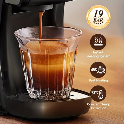 1pc Cafelffe Capsule Coffee Machine - Espresso Machine DG* Cappuccino Nes* Capsule Coffee Machine Coffee-Themed Gift Choice For Lovers/Father/Mother 19 Bar Hot/Cold Dual-Use High-Efficiency Extraction System Cappuccino Machin