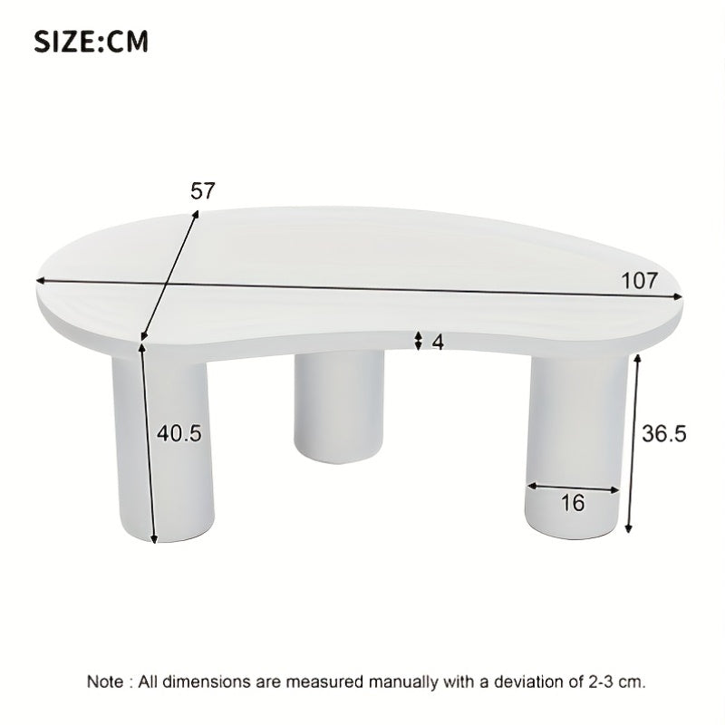 Salontafel – Woonkamertafel – Koffietafel – Bijzettafel – Tafel – Halvemaanvormig – Bamboe Wit – Ruimtebesparend – 107x57x40,5 cm – Duurzaam & Stevig
