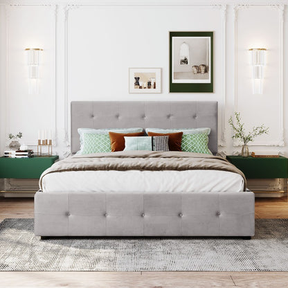 Queen Size Bed Frame – Queen Bed With Storage – Queen Platform Bed – Queen Bed Frames With Storage – High Bed Frame – Metalen Frame – 140x200 cm – Uittrekbed Met Opberglades