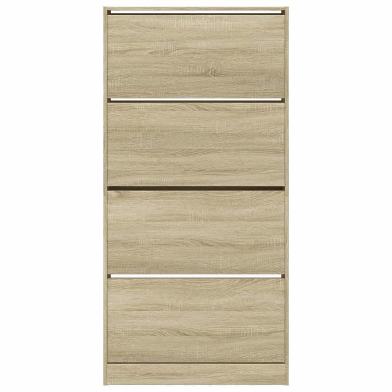 Schoenenkast – Schoenenopberger – Schoenenrek – Halmeubel – Opbergkast – Modern – 4 Kleppen – Ruimtebesparend Design – Sonoma Eikenhout