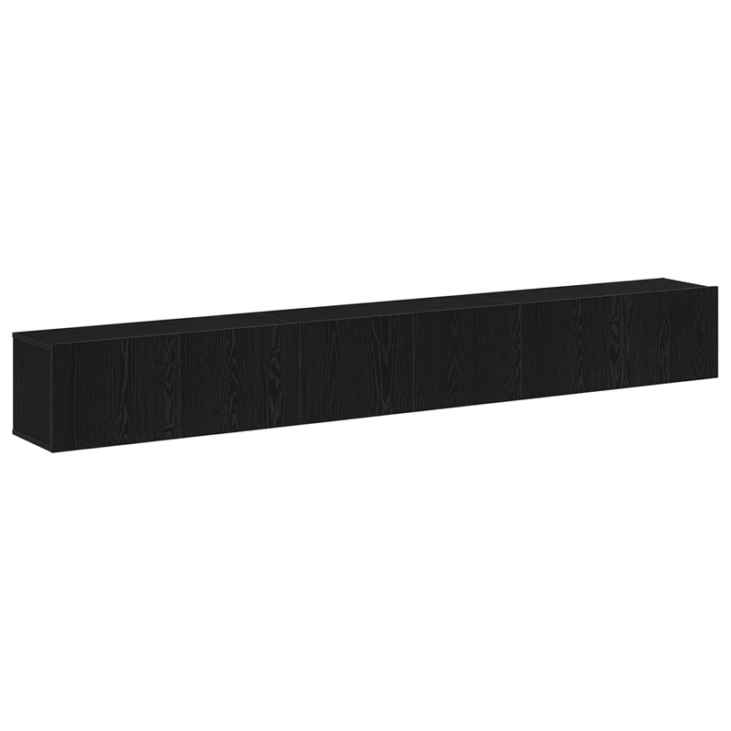 Set di Mobile TV a 3 Pezzi in Wood Ingegnerizzato Nero Practical Removable