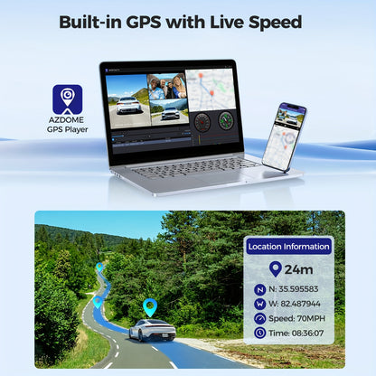 Dashcam 4K – Auto Camera – Dashboard Camera – Reiscamera – Zwarte Dubbele Lens – 4K UHD Video – GPS & WiFi Connectiviteit