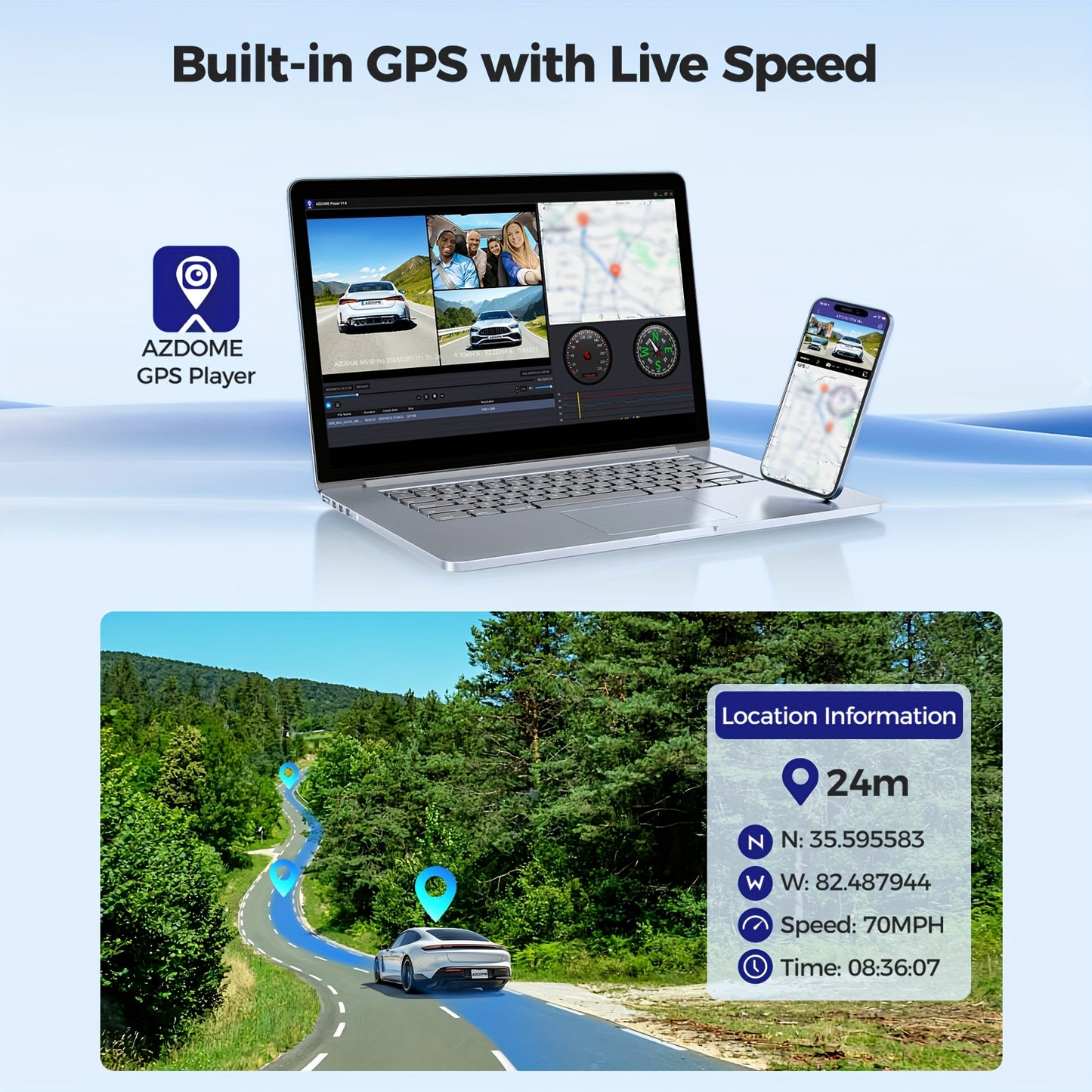 Dashcam – Autocamera – Dashboard Camera – Videorecorder – Beveiligingscamera – 3-Kanaals – 4K Front + 2K Binnen + Full HD Achter – Nachtzicht Met WDR & 5G WiFi & GPS