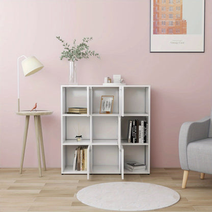 Boekenkast – Boekenrek – Opbergkast – Wandkast – Kubus Kast – Modern Wit Design – 90x90x30 cm – Met Open Vakken en Lades