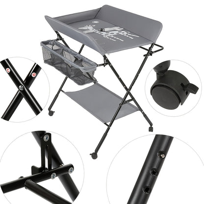 Hondenmand – Hondenbed – Dierenmand – Huisdierbed – Verzorgingstafel – Inklapbaar Met Wielen – Verstelbare Hoogte – Stevig Oxford Stof – Groot Formaat 66x80cm - Grijs