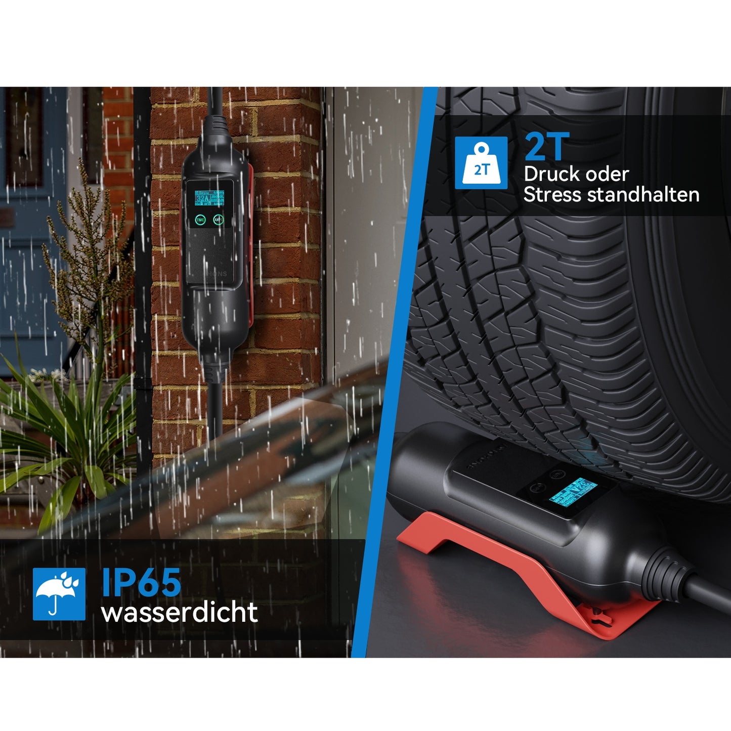 EV Laadpaal – EV Charger – Wallbox – Laadstation – Thuislader – 22 kW 3-Fase – Type 2 Stekker – 32A Instelbaar – IP65 Waterdicht