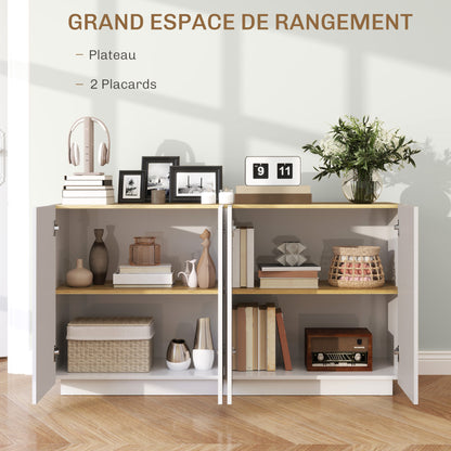 Buffetkastje – Opbergkast – Dressoir – Kast – Wandkast – Witte Lakafwerking – 4 Soft-Close Deuren – Verstelbare Planken – 140 x 40 x 75 cm