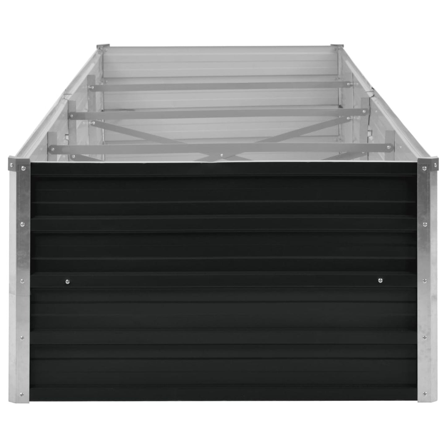 Tuinbak – Verhoogd Plantenbed – Bloembak – Groenbak – Plantenbak – Duurzaam Verzinkt Staal – Groot Formaat 320x80x45 cm – Weerbestendig Antraciet
