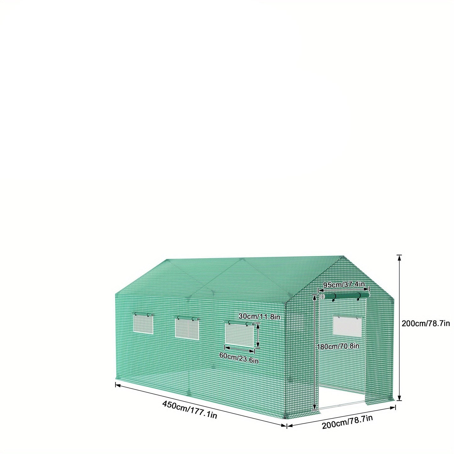 Tomatenkas – Kweekkas – Tuinkas – Broeikas – Groentekas – Winterbestendig – Gegalvaniseerd Stalen Frame – 4,5x2x2 Meter – Met Insectengaas & Grondankers