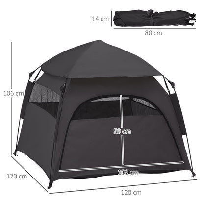 Hondenhuisje – Hondenhok – Draagbare Honden Tent – Hondenkooi – Groot Formaat – Weerbestendig Oxford Polyester – Inklapbaar Met Vliegengaas