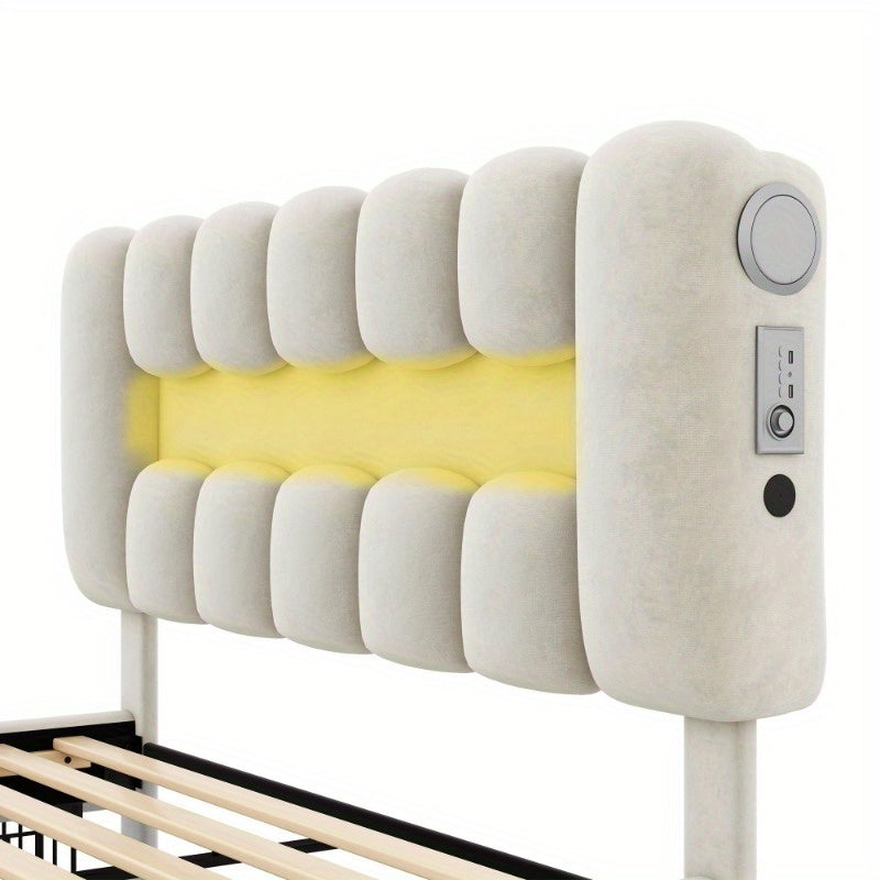 Bedframe – Bed – Platformbed – Opberglades – Slaapbank – Modern Design – Draadloos Stereosysteem – Gemakkelijk Te Monteren