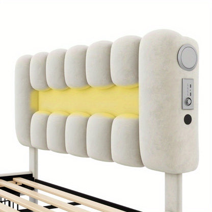 Bedframe – Bed – Platformbed – Opberglades – Slaapbank – Modern Design – Draadloos Stereosysteem – Gemakkelijk Te Monteren