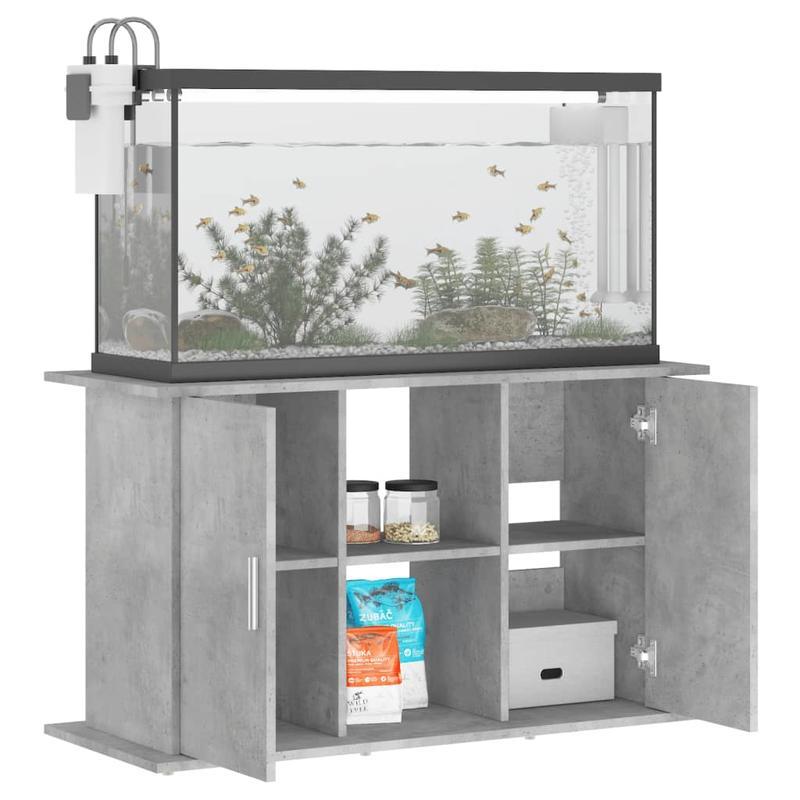 Aquariummeubel – Aquariumstandaard – Aquariumkast – Visbakstand – Houten Standaard – Grijs – Stevige Constructie – Duurzaam Materiaal