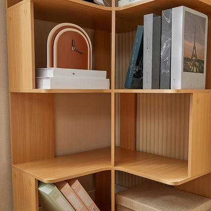 Boekenkast Open – Vloerplank – Boekenkast Met Planken – Wandrek – 6-laags Opbergkast – Houtkleur Metaalframe – 158 cm Breed – Stevig En Gemakkelijk Te Monteren